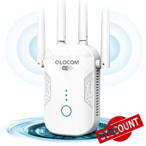 QLOCOM 2025 Newest WiFi Extender Booster Blazing-Fast 1200Mbps WiFi Booster Range Extender Dual Band 5GHz & 2.4GHz Wireless Internet Booster/Hotspot with 2800 Sq.Ft Wider Coverage