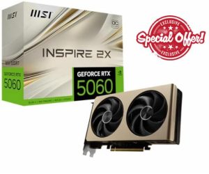 MSI GeForce RTX 5060 8G INSPIRE 2X OC Graphics Card - 8GB GDDR7 (28Gbps/128-bit)