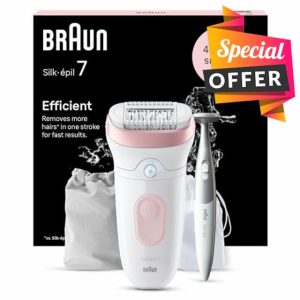 Braun Silk-épil 7 Epilator with Wide Head for Easy Hair Removal