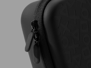 Close-up black and white image of what appears to be industrial or mechanical components with ridged texture.