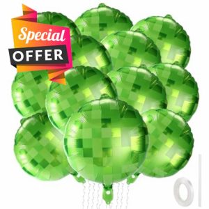 12pcs Green Pixel Balloons