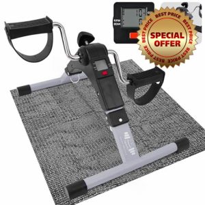 FK Sports Mini Exercise Bike – Portable Pedal Exerciser with LCD Screen & Adjustable Resistance for Arm & Leg Workou