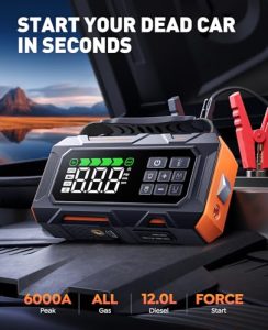 Car Battery Booster Jump Starter with Jump Leads (all Gas/12L Diesel)