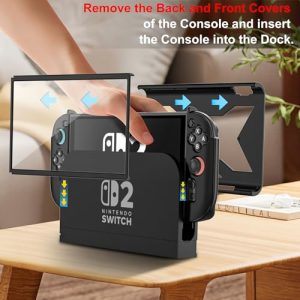 [Military-Grade Protection] [Magnetic Joy Con Controllers Friendly] Dockable Cover Accessories for Switch 2