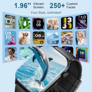 1.96" HD Fitness Watch with Heart Rate/Sleep Monitor/Step Counter