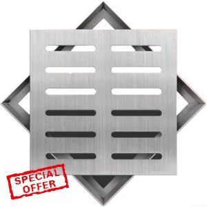 Square Drain Cover Heavy Duty Stainless Steel Grate for Patio Lawn Garden Outdoor Drainage System 201 SS 150/200/250mm(250mm)