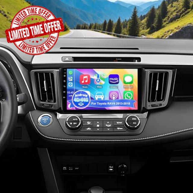 4G+64G Car Radio for Toyota RAV4 2013-2018 with CarPlay Android Auto Sat Nav