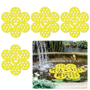 Floating Bee Watering Station for Hive Butterfly Drinking Fountain Porous Design for Easy Feeding Outdoor Garden Decor (Yellow)