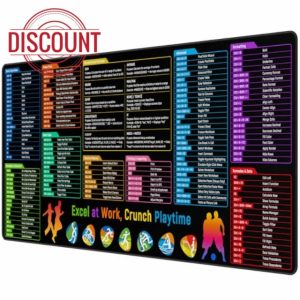 JIALONG Excel Mouse Pad Shortcuts - Excel Formulas Cheat Sheet Desk Pad