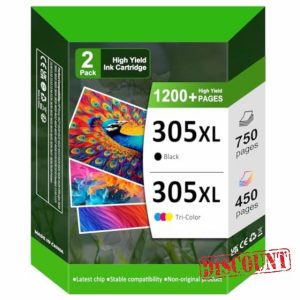 305XL Ink Cartridges Replacement for HP 305 Ink Cartridges Black and Colour for 305 XL Ink for DeskJet 2700 2710 2720 2724 Plus 4100 4120 Envy 6000 6010 6020 6030 6032 Pro 6400 6430 Printer ink 305