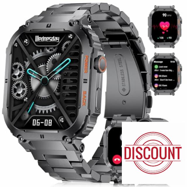 SIEMORL Smart Watch for Men with Bluetooth Calls