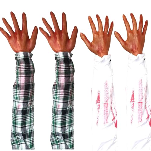 22 Inch Severed Fake Arm with Plaid Cloth Sleeve