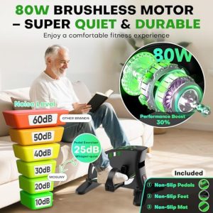 MOSUNY Dual-Mode Mini Exercise Bike 15 Adjustbale Speed Remote Control