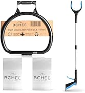 BCHEE Litter Picking Kit | 1x Strong 81cm/36 Foldable Litter Picker I 1x Litter Picking Bag Holde...
