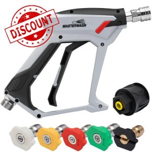LKEVREG 4350 PSI High Pressure Washer Gun with 5 Water Nozzle Tip