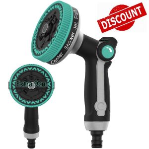 Hose Pipe Spray Gun | Heavy-Duty Metal Hose Gun - 9cm/3.5" Ultra-Wide Spray