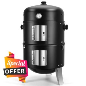 Charcoal BBQ Smoker Grills Outdoor: Portable Freestanding Barbecue Grill For Camping Garden Cooking