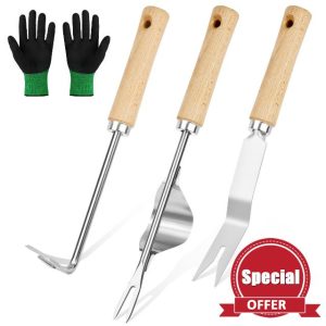 Adiwo 3 PCS Stainless Steel Hand Weeder Tool