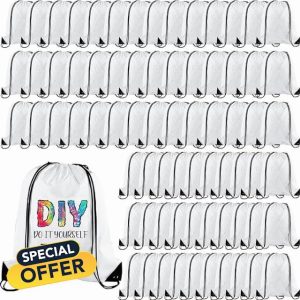 TESIN 72 Pcs Drawstring Backpack Bulk