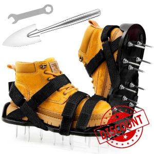 Seruno X Lawn Aerator Shoes or Grass Aerator Spiked Shoes Free with 26 Spikes - Heavy Duty Garden Spike Shoes for Aeration