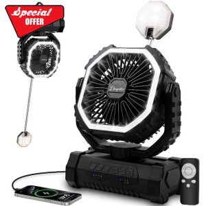 Camping Fan with LED Lantern