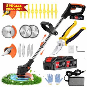 Strimmer,Cordless strimmer with 2 * 21V 2.0Ah batteries