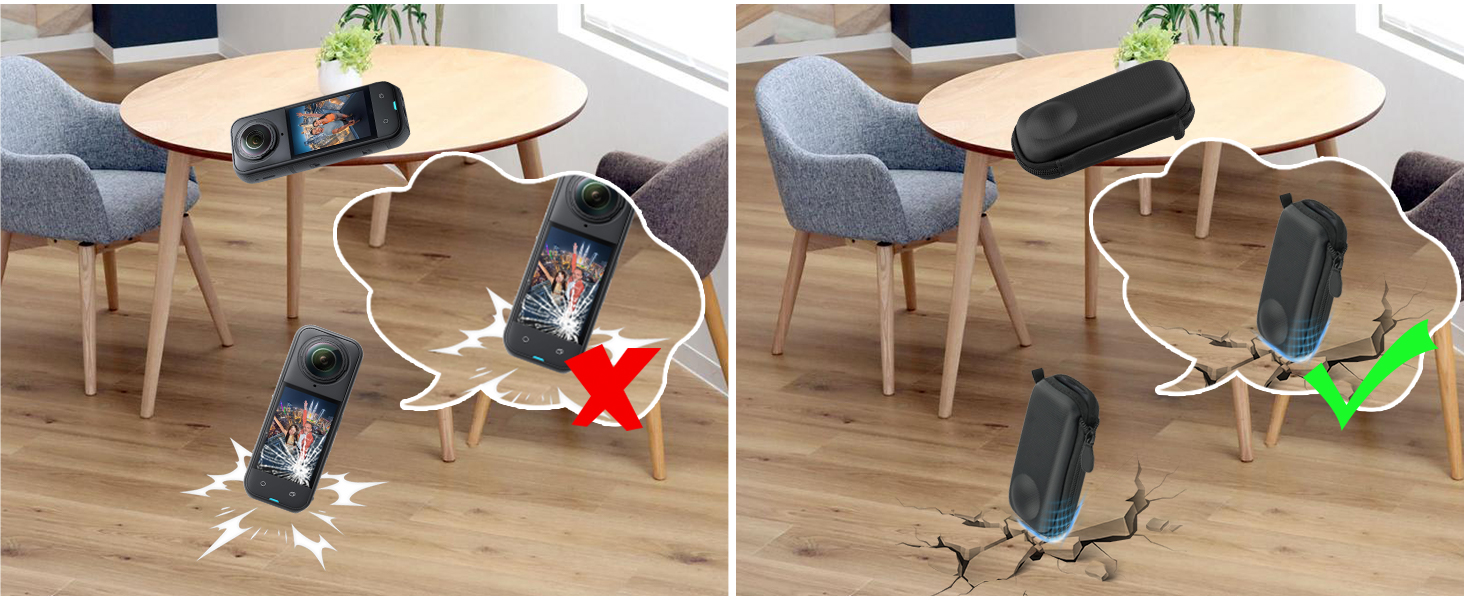 Multiple connected images showing a robotic vacuum cleaner navigating around furniture legs and cleaning floors in a home setting.
