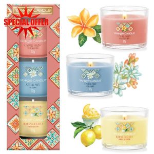 Yankee Candle Scented Candles Gift Set | Mini Filled Votive Candles | Soy Blend Wax Mix | Azure Sky
