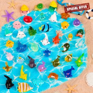 KIPEREE 40pcs Mini Resin Sea Animals – Ocean Animal Figurines for Kids