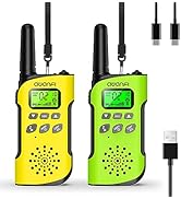 AWANFI Walkie Talkies for Kids Rechargeable, Long Range Walkie-Talkie with Li-Ion Battery, 2 Way ...