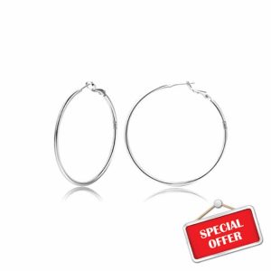 Sterling Silver Hoop Earrings Gold Silver Large Hoops Earring For Women 14K Real Gold Plated Big Thin Hoops Earring Hypoallergenic Circle Endless Hoop Earrings 20/30/40/50/60/70mm for wome