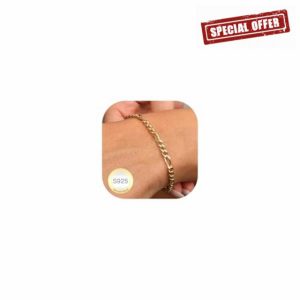 DORANA 925 Silver Figaro Chain Bracelet 3mm/5mm Sterling Silver Bracelet for Women Fade-Proof Ladies Silver Bracelets Mum Gifts for Birthday Mothers Day
