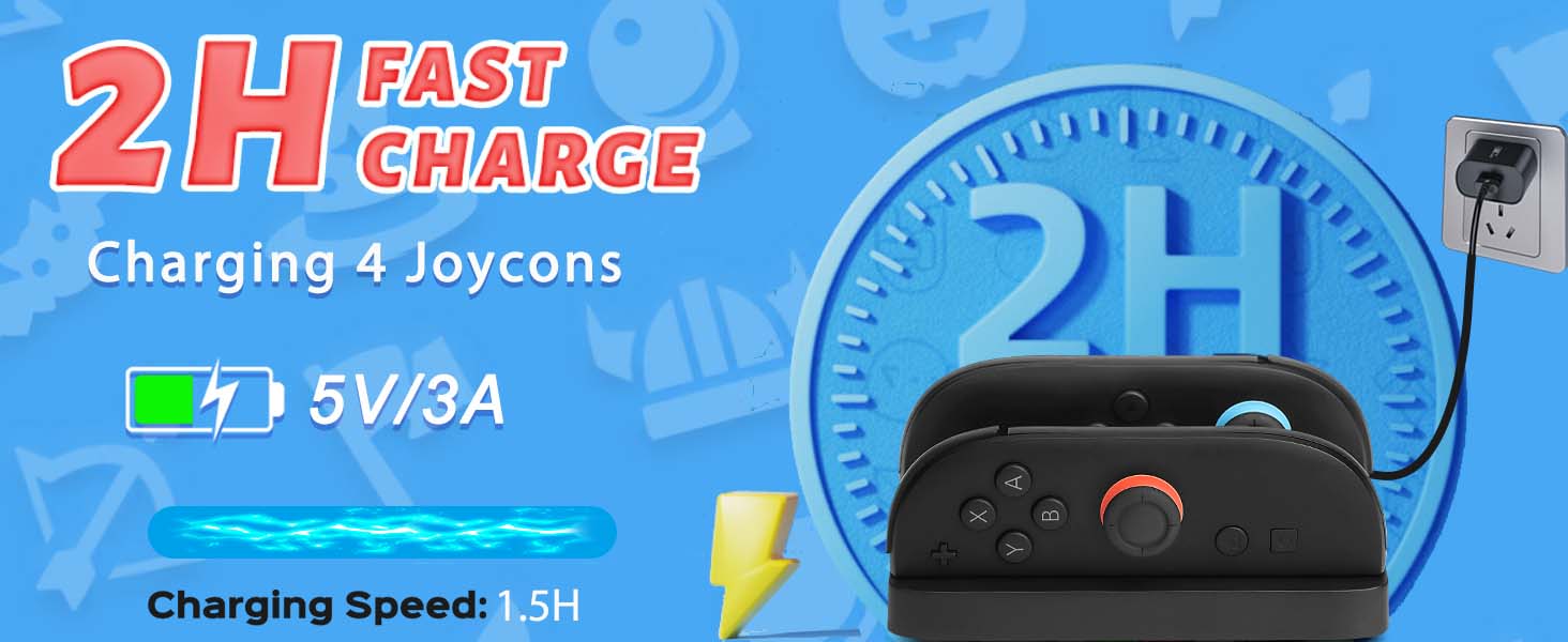 Charging Dock for Nintndos Switch 2 Joy Cons Controllers