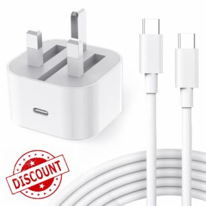 iPad Charger and Plug 20W USB C Fast Charger With 2M USB C Cable for iPad Pro 12.9" 2022-2025/11" 2021-2024
