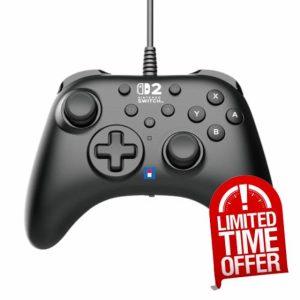 HORI HORIPAD Turbo (Black) Wired Controller for Nintendo Switch 2 - Officially Licensed by Nintendo