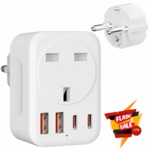 Dalimee UK to European Plug Adapter
