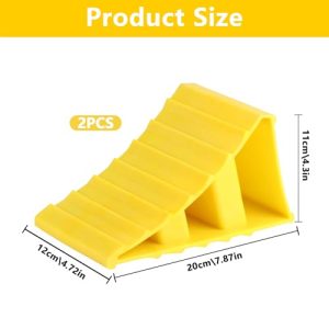 Non Slip Tyre Saver Brake Stoppers for Parking Caravan Motorhome Motorbike RV Trailer Car Wheel Chocks with Handle