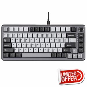 YUNZII RT75 Rapid Trigger Gaming Keyboard Hall Effect Keyboard Magnetic Switch Adjustable Actuation Esports 75% Layout TKL Mechanical RGB PBT Keycaps (Black