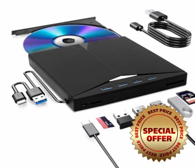 External Blu-ray Drive - 8 in 1 BD External Blu Ray Drive