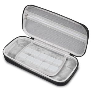 Portable Hard Shell Pouch Carrying Travel Game Bag for Switch Accessories Holds 10 Game Cartridge (Black)