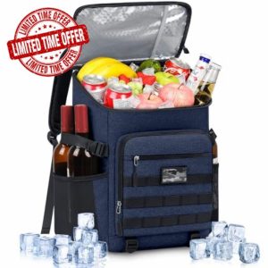 NEWHEY Insulated Cooler Backpack 30L Waterproof Leakproof Lunch Bag Large Capacity Tactical Thermal Picnic Backpack Durable Lightweight Cool Bag for Outdoor Work Camping Beach Hiking