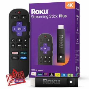 Roku® Streaming Stick™ Plus 2025 – 4K and HDR Roku Streaming Device for TV with Voice Remote – Free and live TV