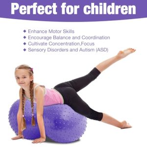 45 * 90CM Anti Burst Sensory Peanut Ball with Pump for Adults and Kids