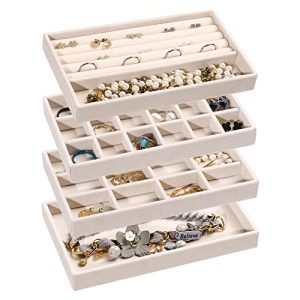 Stackable Velvet Jewellery Trays