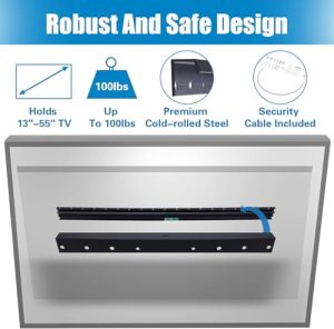 No Stud TV Wall Bracket Max VESA 400x400mm up to 100 lbs Universal Fits Most LED LCD Plasma Flat/Curved Screen TVs & Monitors-Upgraded Bubble Level