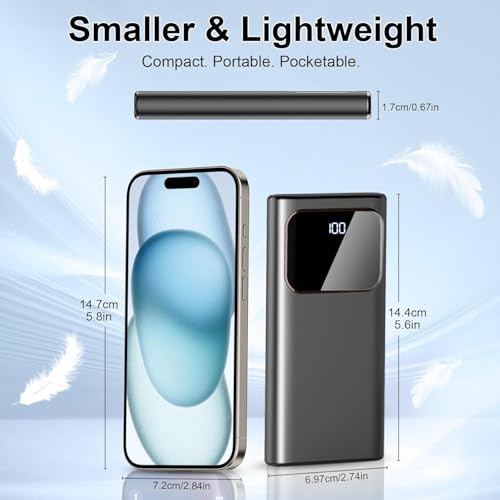 PD3.0 QC4.0 Portable Charger with USB-C Input & Output