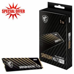 MSI SPATIUM M470 PRO SSD 1TB - PCIe 4.0 NVMe M.2 Internal Solid State Drive