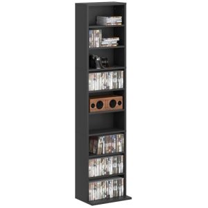 Blu-ray Media Storage Shelf with 9 Compartments and 6 Adjustable Shelves