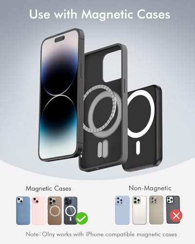 5000mAh Magnetic Powerbank with Type-C Cable 20W PD Fast Charging Input Wireless Portable Charger for iPhone 16/15/14/13/12/Pro/Pro Max-Black