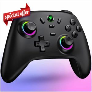 HELLCOOL Switch Pro Controller with Hall Effect Joystick/6-Axis Motion/Turbo/Dual Vibration/RGB/Wake up